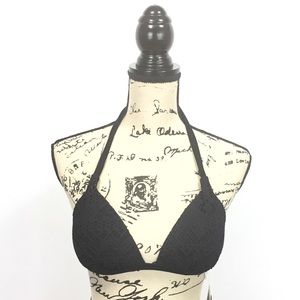 Hula Honey M Medium Bikini Top Black Halter Bra